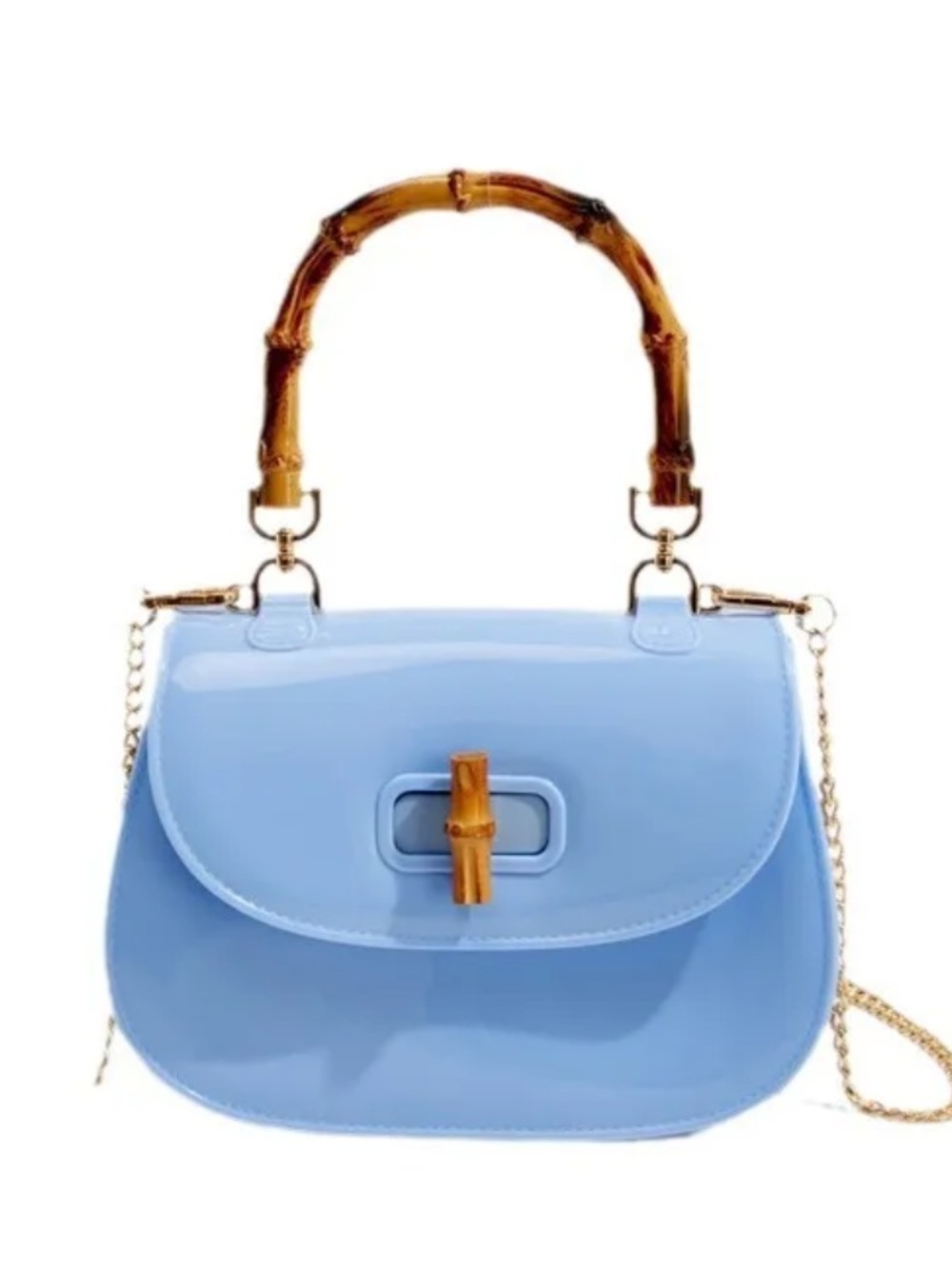 Le Miel Periwinkle Light Blue Handbag NWT